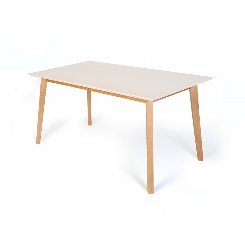 TABLE scandinave extensible blanche 140/180 cm - table à dîner rectangulaire robuste -  LOLA