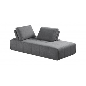 Canapé d'angle modulable gauche ou  droit tissu gris confortable - dossiers amovibles - salon lit méridienne - SUDOKU