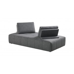 Canapé d'angle modulable gauche ou  droit tissu gris confortable - dossiers amovibles - salon lit méridienne - SUDOKU