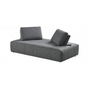 Canapé 3 places modulable tissu gris confortable - dossiers amovibles - salon méridienne - SUDOKU