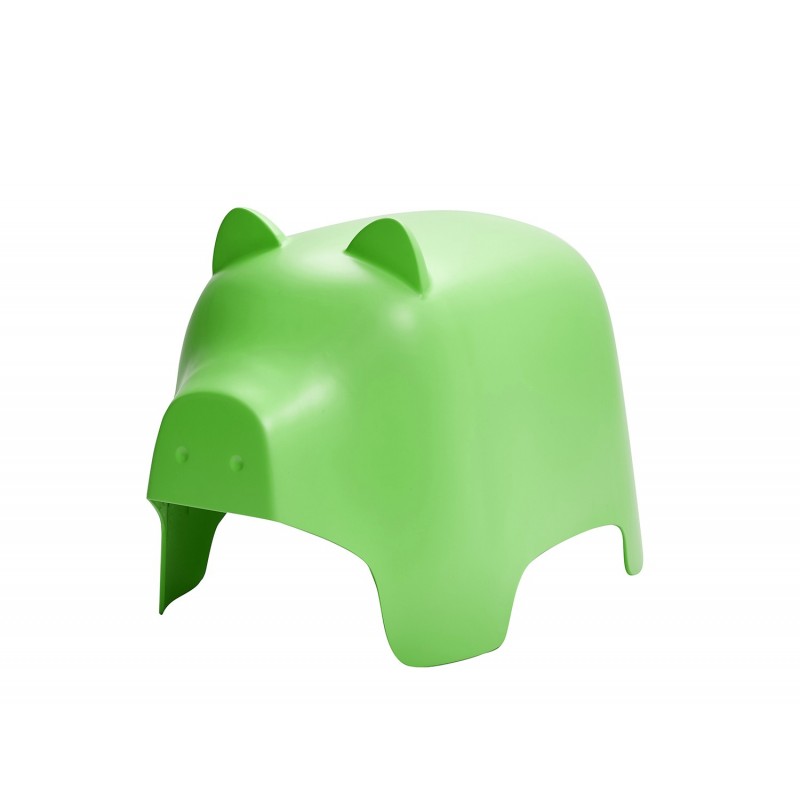 Chaise enfant plastique vert stable et résistante - décoration, chambre, garderie, crêche - COCHON