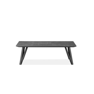 Table basse gris anthracite rectangulaire céramique et pieds métal - ONYX