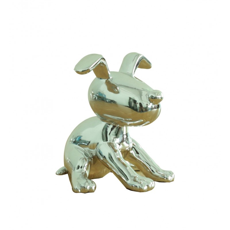 sculpture petit chien laqué argenté -   SILVER DOG
