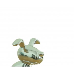 sculpture petit chien laqué argenté -   SILVER DOG