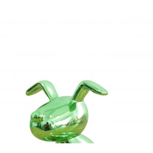 Statue chien assis vert émeraude métallisée H12 cm - LIGHT SNOOP