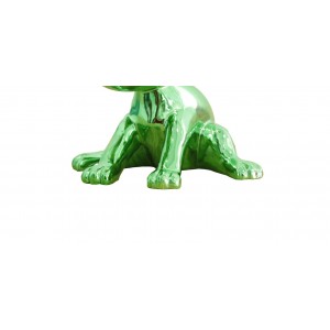 sculpture petit chien laqué vert emauraude -   GREEN DOG