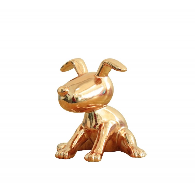 Sculpture petit chien laqué or  - GOLDEN DOG