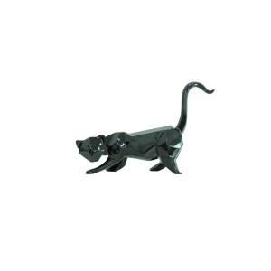 sculpture CHAT NOIR style cubique L. 43 cm  - BLACK CAT