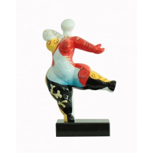 Statue femme dansant avec peinture ornements H33 cm - LADY QUEEN