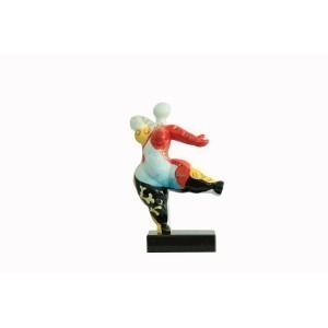 Statue femme dansant avec peinture ornements H33 cm - LADY QUEEN