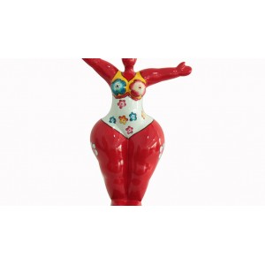 Sculpture Femme 34 cm Bras levées rouge Multicolore - Lady Sun red