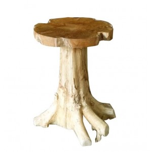 Table 55 cm en racine de teck -meuble style exotique,cosy naturel, chalet chic -TEAK CHAMPI
