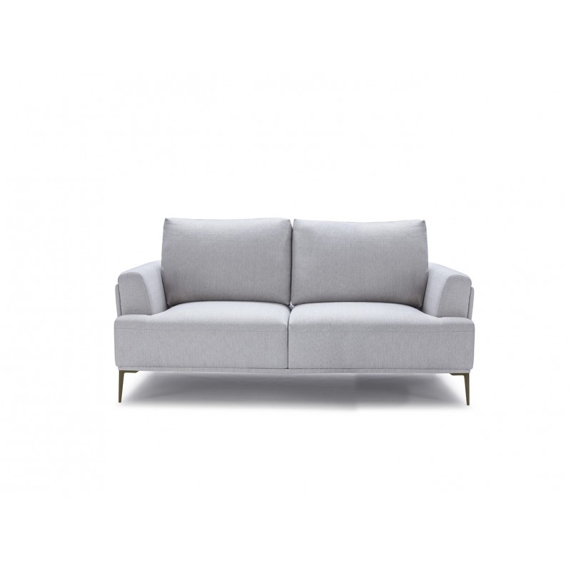 Canapé 2 places tissu gris clair modulable -  dossiers mobiles - Qualité Confort Best Premium - ALIX