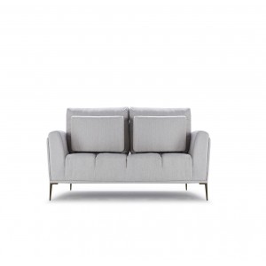 Canapé 2 places tissu gris clair modulable -  dossiers mobiles - Qualité Confort Best Premium - ALIX