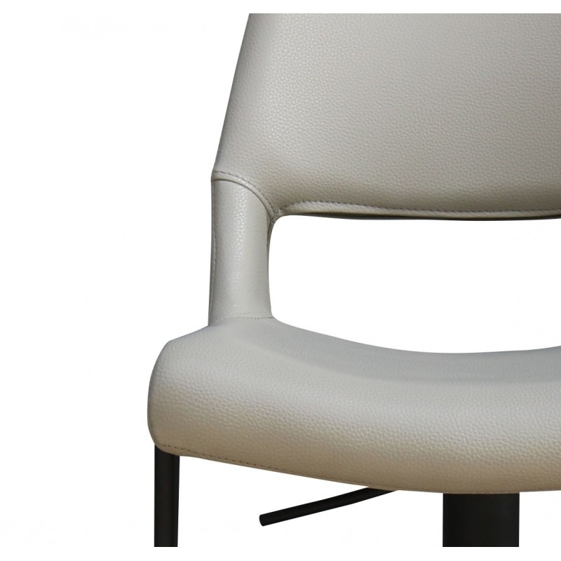 Tabouret de bar en simili gris clair avec repose-pied - YORU