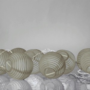 Guirlande lumineuse grise boules en papier 3,10 m
