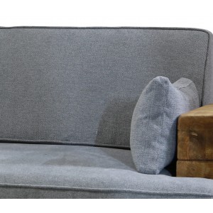 Canapé 3 places en pin recyclé et tissu gris - déco montagne rustique -  Collection CHALET