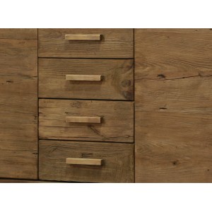 Bahut buffet 4 portes et 4 tiroirs 200 cm en pin recyclé - meuble déco montagne rustique - Collection CHALET