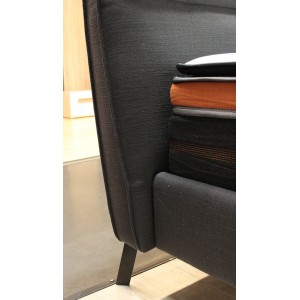 LIT double 160 x 200 tissu gris anthracite- tête de lit réglable - design chic & tendance - ORION