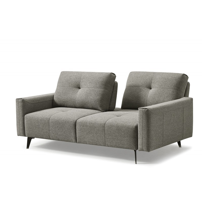 Canapé 3 places tissu gris dossiers réglables - design contemporain vintage - SMART