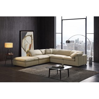 Module Angle tissu beige pour canapé composable garnissage plume - Collection Nature & Confort Premium - NUAGE