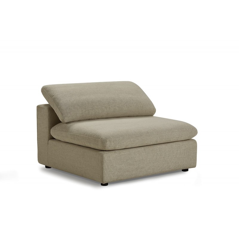 Module Chauffeuse tissu beige pour canapé composable garnissage plume - Collection Nature & Confort Premium - NUAGE