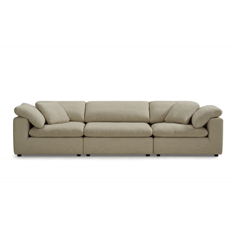 Module Angle tissu beige pour canapé composable garnissage plume - Collection Nature & Confort Premium - NUAGE