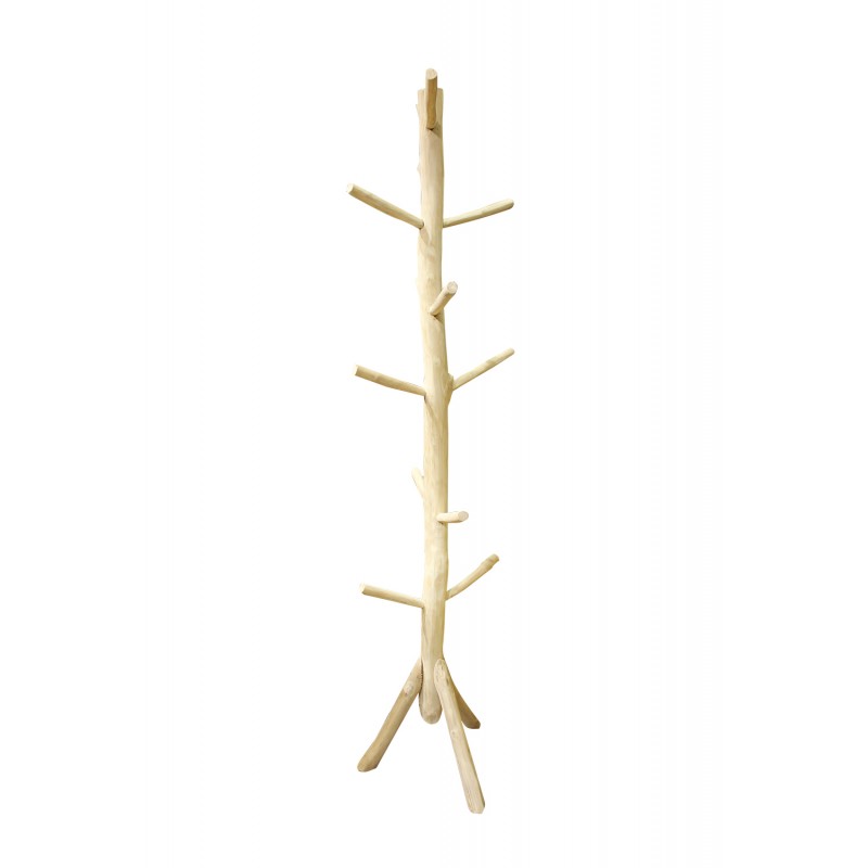 Portemanteau branches en bois brut sur pieds - design scandinave, bohème chic, bord de mer, exotique - ATAL