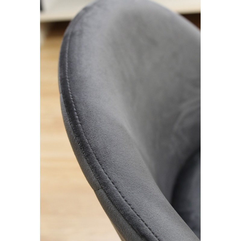 Lot de 2 Chaises velours gris et pieds métal noirs - FARA