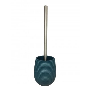 Brosse de toilette et support en Polyrésine et base minérale bleu - TANIA