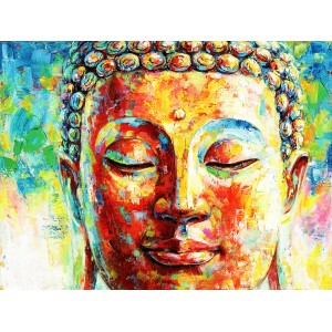 Tableau bouddha couleurs décoration zen 90x120 cm - BUDDHA