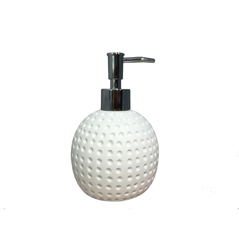 Set 4 accessoires salle de bain rond blanc - JULIA