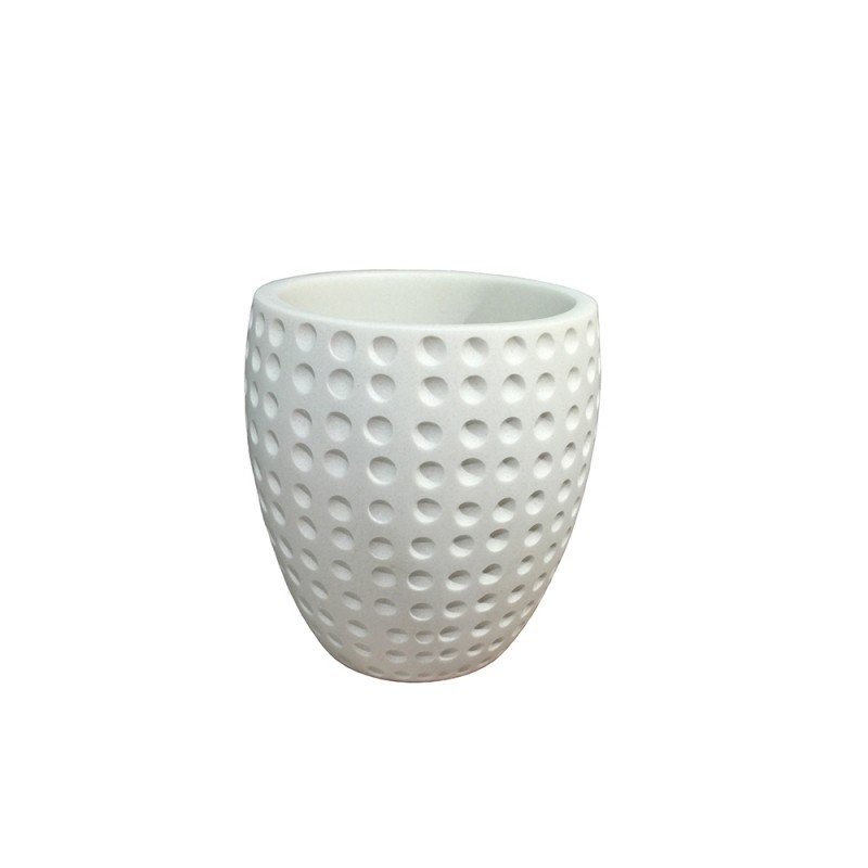 Set 4 accessoires salle de bain rond blanc - JULIA