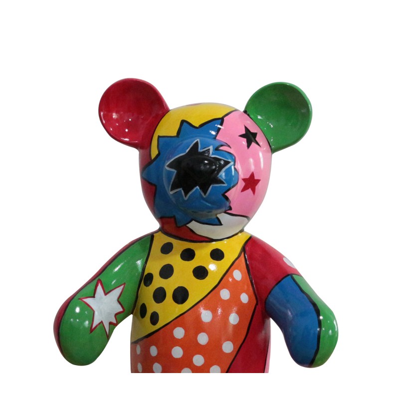 Sculpture ours multicolore en résine - TEDDY