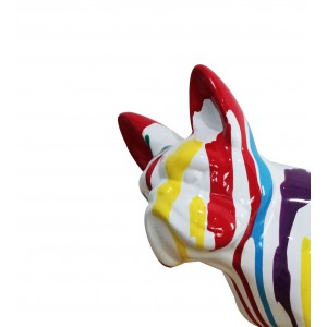 Sculpture chien bulldog multicolore en résine - MEDOR