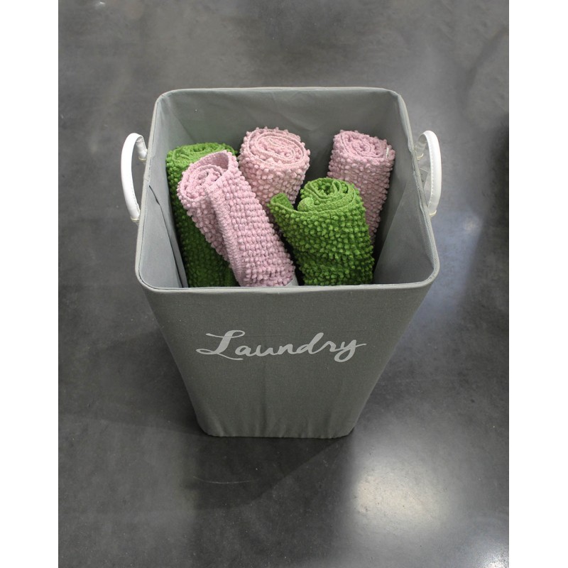 Bac à linge gris rigide- rangement salle de bain, dressing, chambre - LAUNDRY 2