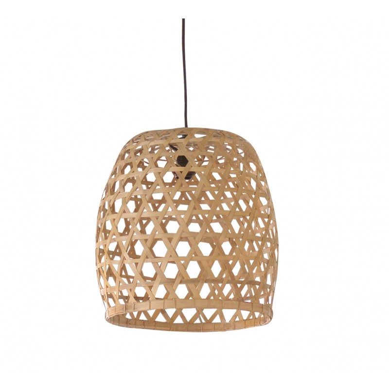 Suspension en bambou tressé  - Luminaire design scandinave bohème chic  - Luz /L