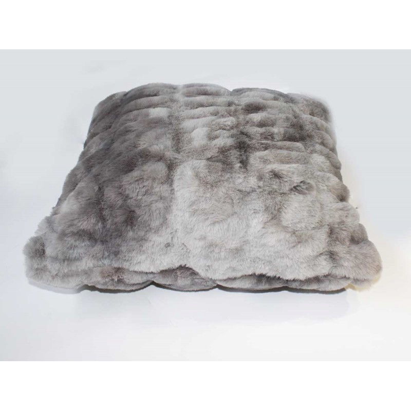Coussin gris au toucher ultra doux, ultra moelleux, ultra douillet - décoration chic et cosy - Calinou