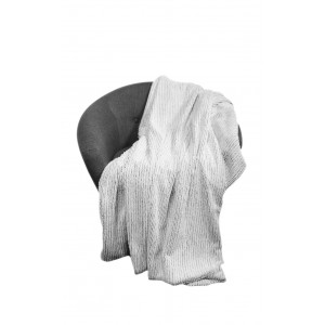 Plaid blanc douillet polaire texturé 130 x 170 cm - LENO