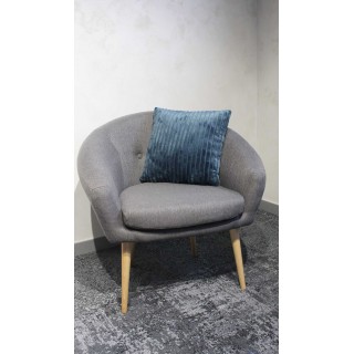 Coussin bleu texturé velours - douceur velours polaire - Boreal