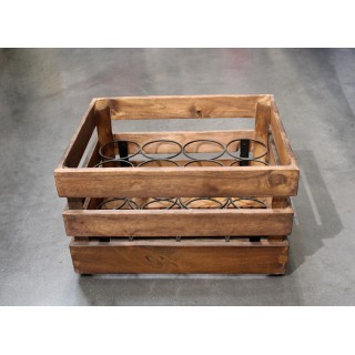Casier rustique 12 bouteilles bois et métal - BACCHUS