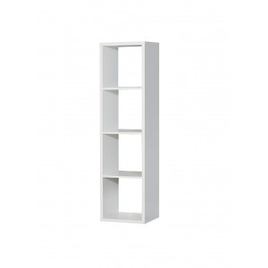 Etagère colonne 4 casiers décor blanc - rangement bibliothèque moderne - Collection Classico