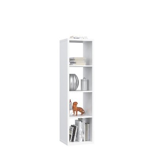Etagère colonne 4 casiers décor blanc - rangement bibliothèque moderne - Collection Classico