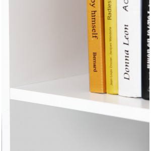 Etagère colonne 4 casiers décor blanc - rangement bibliothèque moderne - Collection Classico