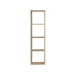 Etagère colonne 4 casiers décor chêne - rangement bibliothèque moderne - Collection Classico