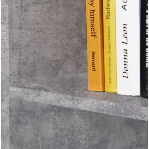 Etagère colonne 4 casiers décor béton - rangement bibliothèque moderne - Collection Classico