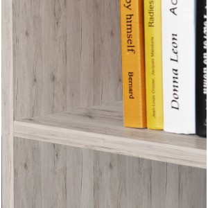 Etagère colonne 4 casiers décor chêne grisé - rangement bibliothèque moderne - Collection Classico