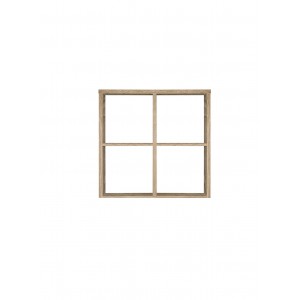 Etagère cube 4 casiers décor chêne - rangement bibliothèque moderne - Collection Classico