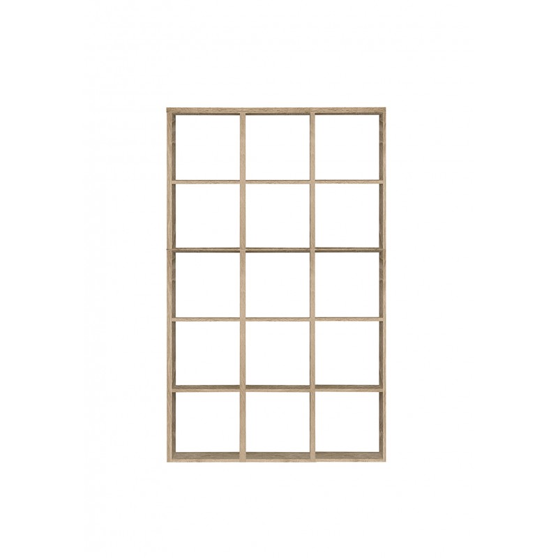 Etagère cube 15 casiers décor chêne - rangement bibliothèque moderne - Collection Classico