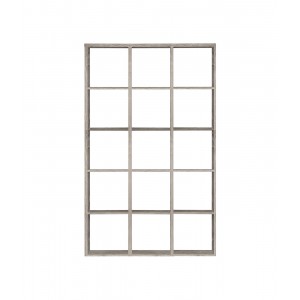 Etagère cube 15 casiers décor chêne grisé - rangement bibliothèque moderne - Collection Classico